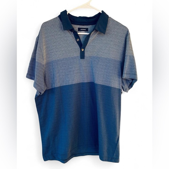 Alfani Men's Two-Tone Blue Polo Shirt - Picture 1 of 3